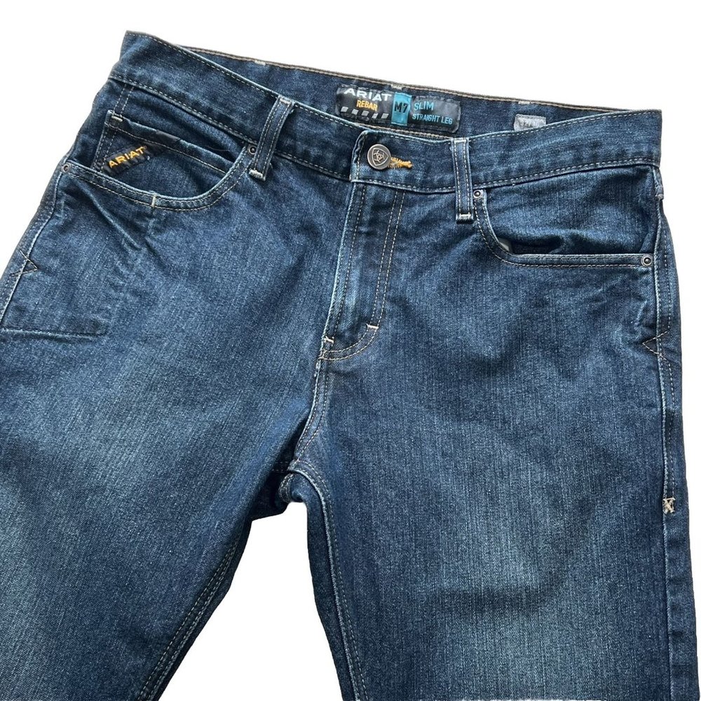 ARIAT M7 REBAR Slim DuraStretch Straight Leg Denim Jeans Men's Size 32x30